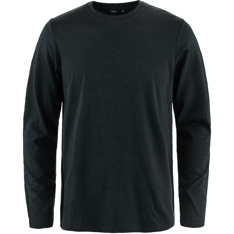 Tierra Wool Tee Long Sleeve M Men’s T-shirts Black Main Front 84056